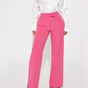 Fashion Nova Hot Pink Wide Leg Pants